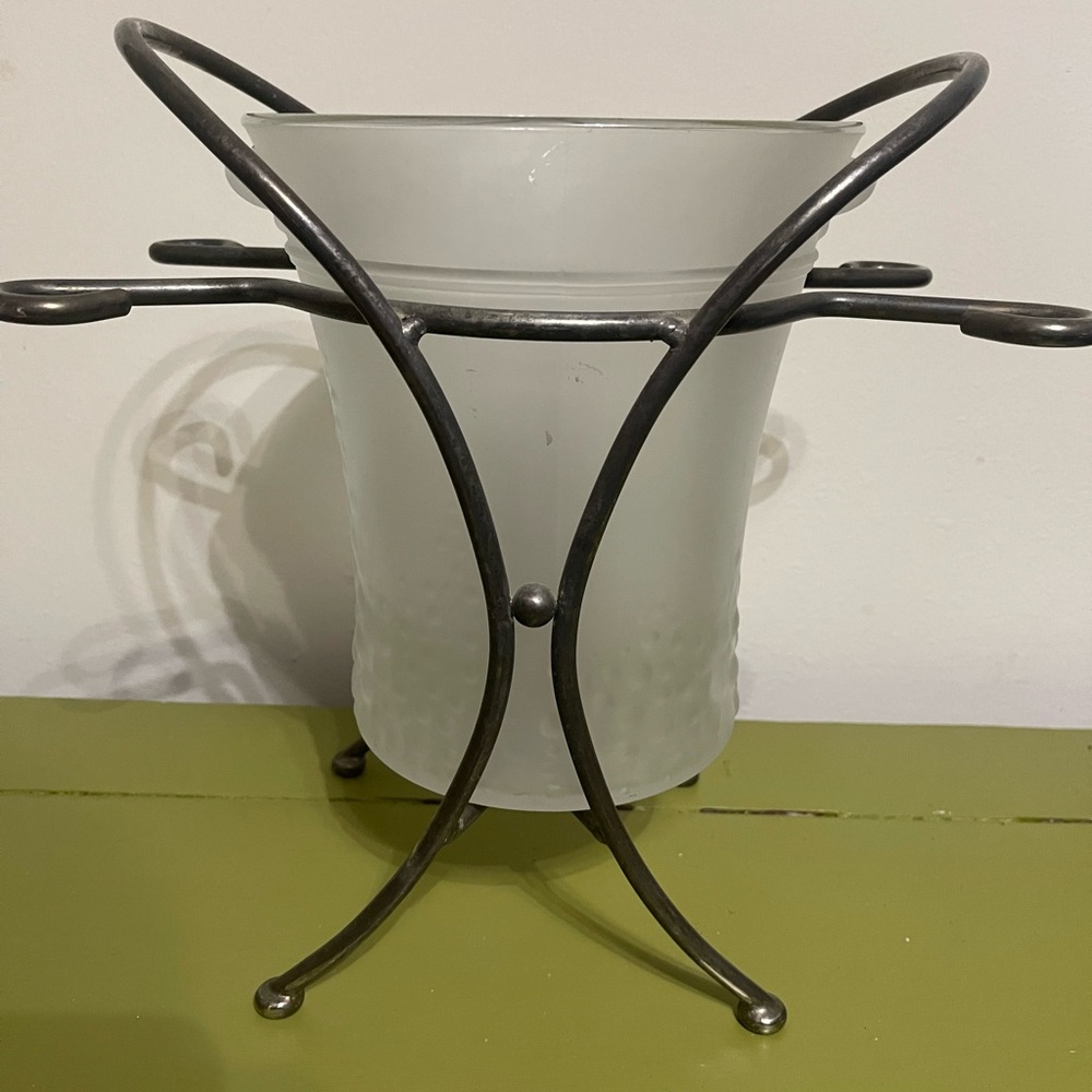 Godinger Frosted Glass and Silver Metal Champagne/Wine/Ice holder